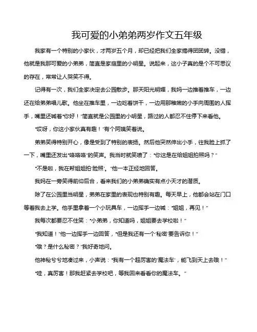 我可爱的小弟弟两岁作文五年级