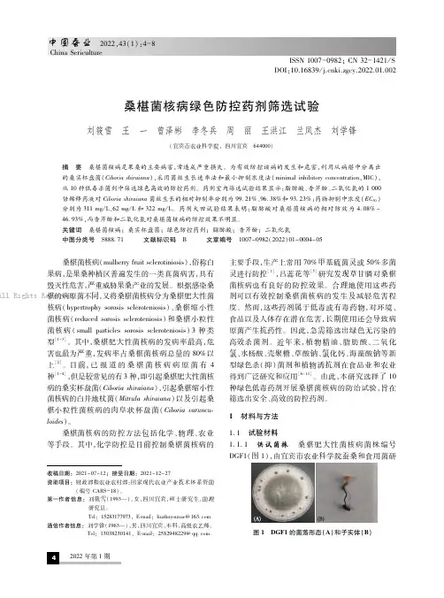桑椹菌核病绿色防控药剂筛选试验