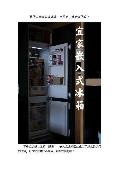 装了宜家嵌入式冰箱一个月后，她后悔了吗？
