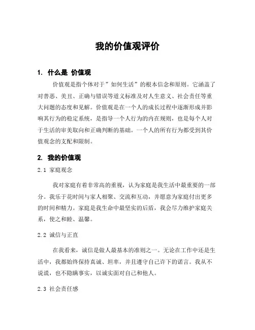 我的价值观评价