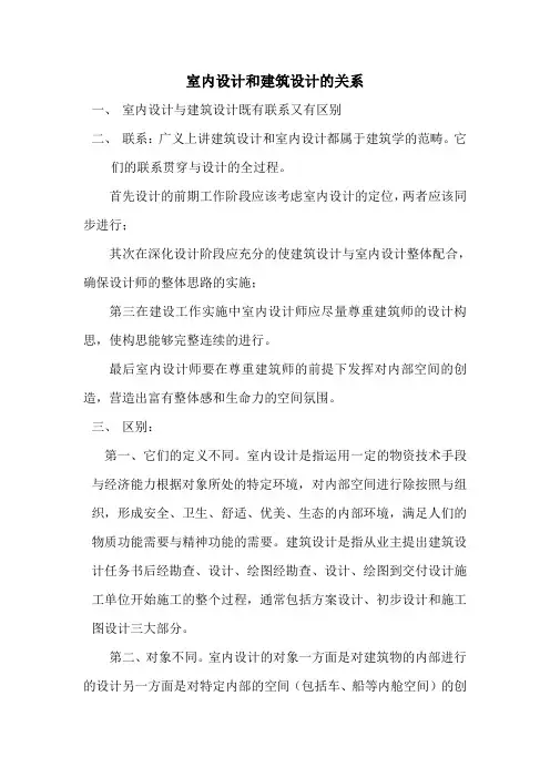 室内设计和建筑设计的关系