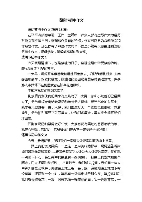 清明节初中作文