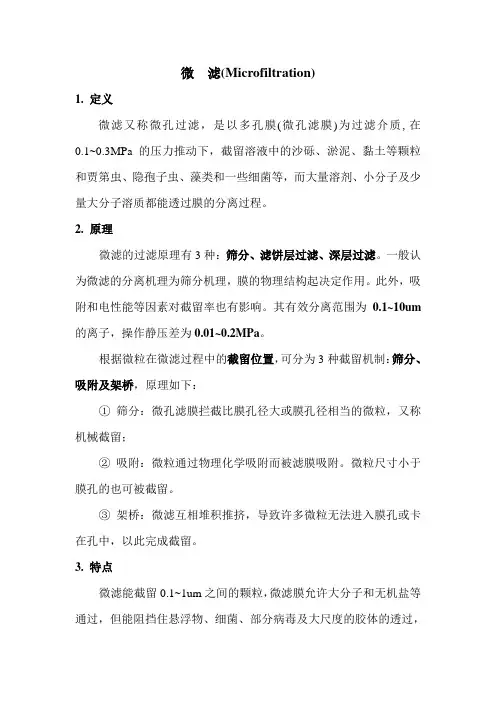 微滤的介绍