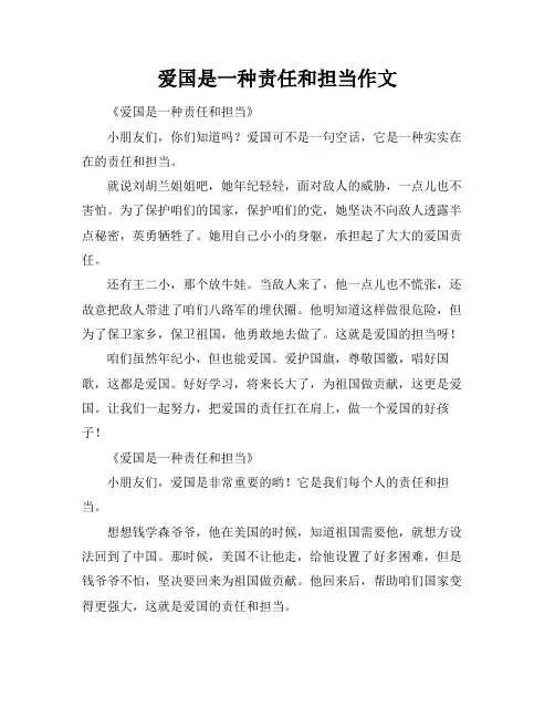 爱国是一种责任和担当作文