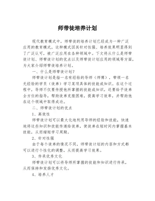 师带徒培养计划