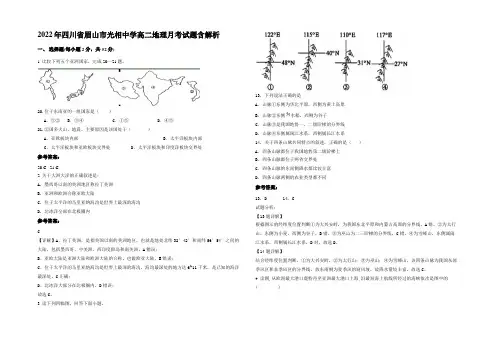 2022年四川省眉山市光相中学高二地理月考试题含解析