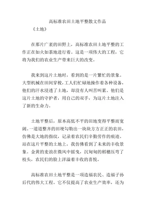 高标准农田土地平整散文作品