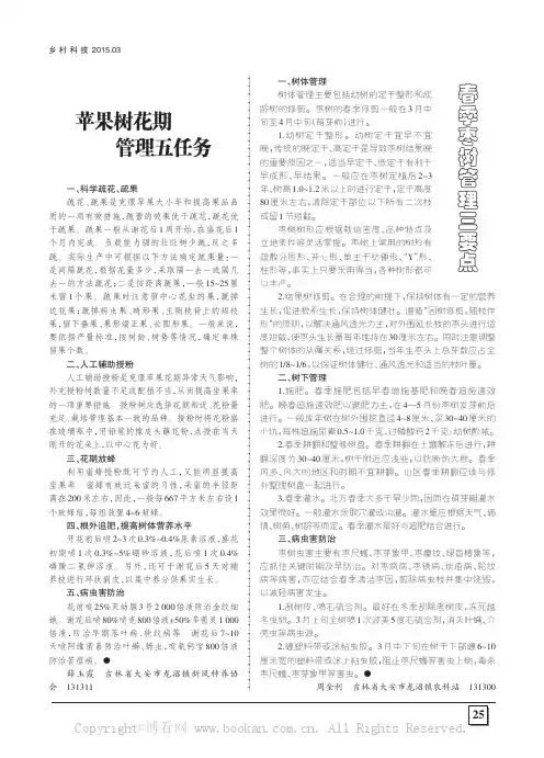 苹果树花期管理五任务
