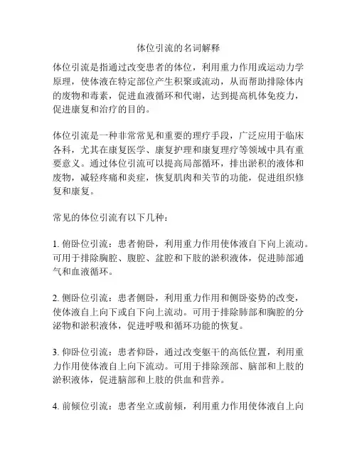 体位引流的名词解释