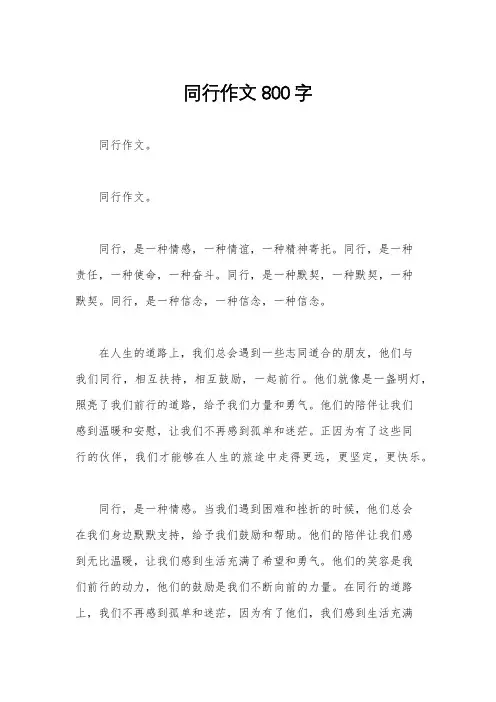 同行作文800字