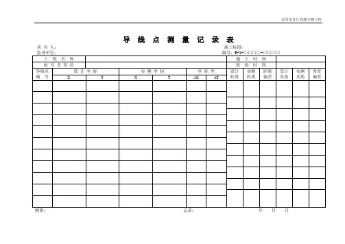 导线点测量记录表等等【全】