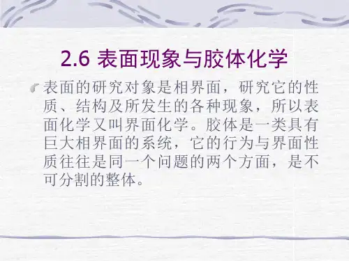 表面现象与胶体化学