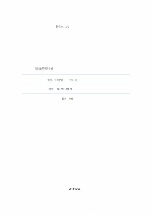 项目融资案例分析