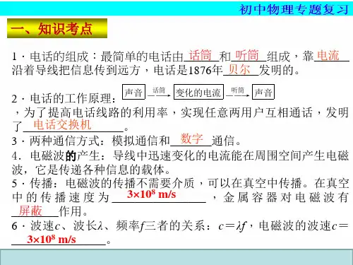 初中物理信息、材料、能源专题复习课件