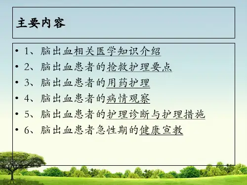 脑出血患者的护理ppt课件