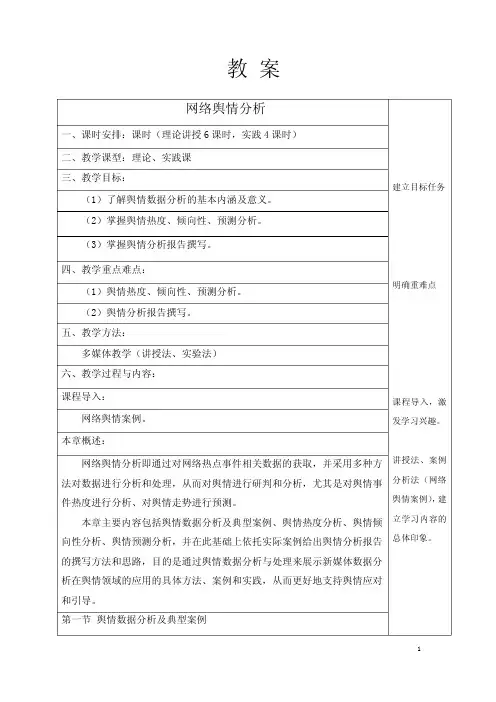 网络舆情分析教案