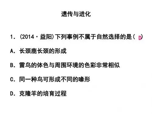 浙江省中考科学第一轮专题练习《遗传与进化》课件