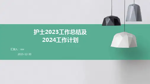 护士2023工作总结及2024工作计划PPT课件
