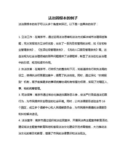 法治固根本的例子