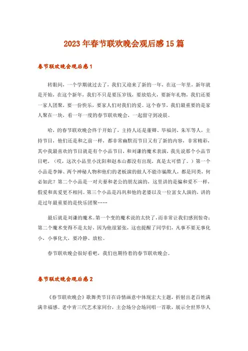 2023年春节联欢晚会观后感15篇_4