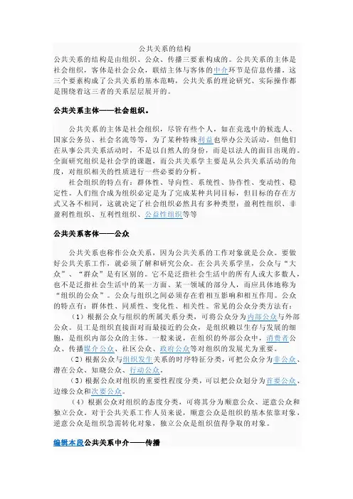 公共关系的结构