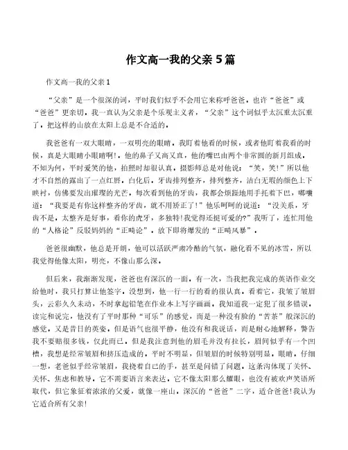 作文高一我的父亲5篇