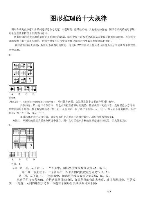 图形推理的十大规律及数字
