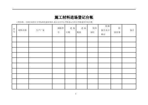 施工现场材料进场登记台帐1