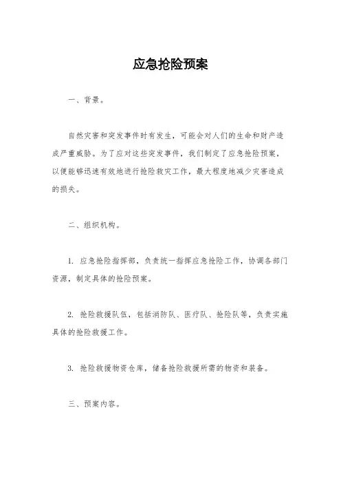 应急抢险预案