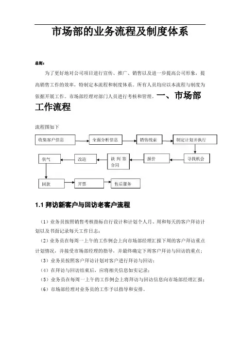 市场部的业务流程及制度体系