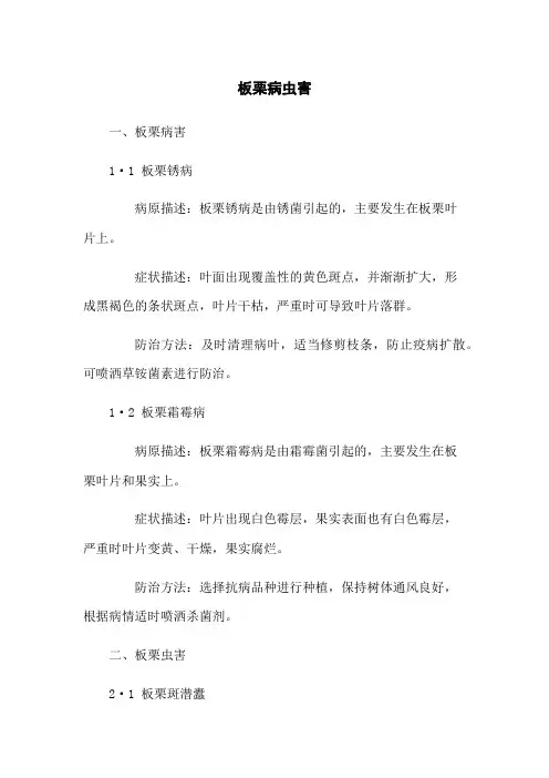 板栗病虫害