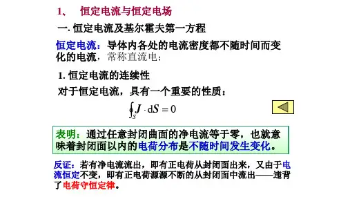 2020-2021学年高二物理竞赛恒定电流和恒定电场课件