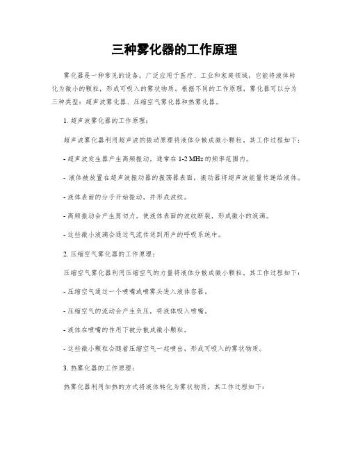 三种雾化器的工作原理