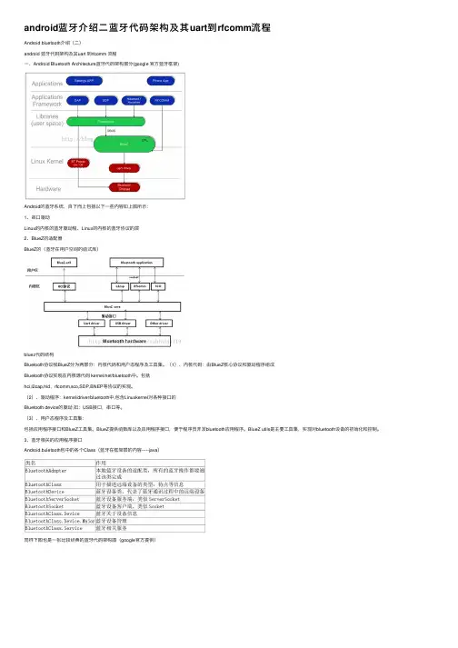 android蓝牙介绍二蓝牙代码架构及其uart到rfcomm流程