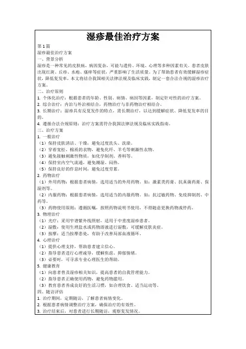 湿疹最佳治疗方案