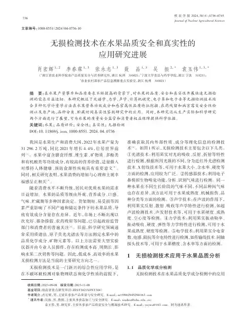 无损检测技术在水果品质安全和真实性的应用研究进展