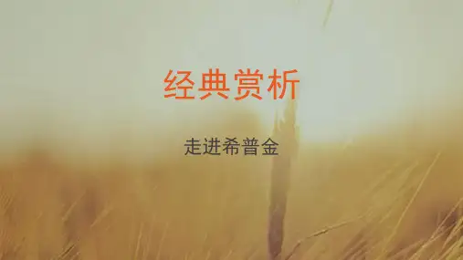 赏析经典-走进普希金PPT