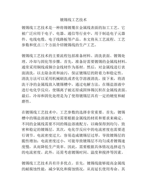 镀锡线工艺技术