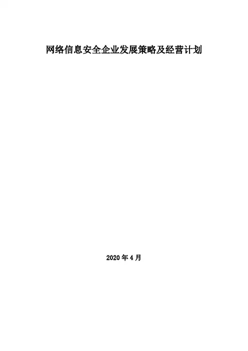 2020年网络信息安全企业发展策略及经营计划