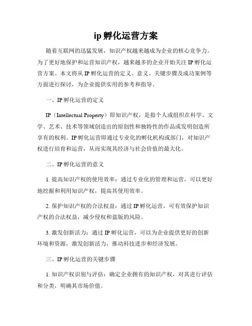 ip孵化运营方案