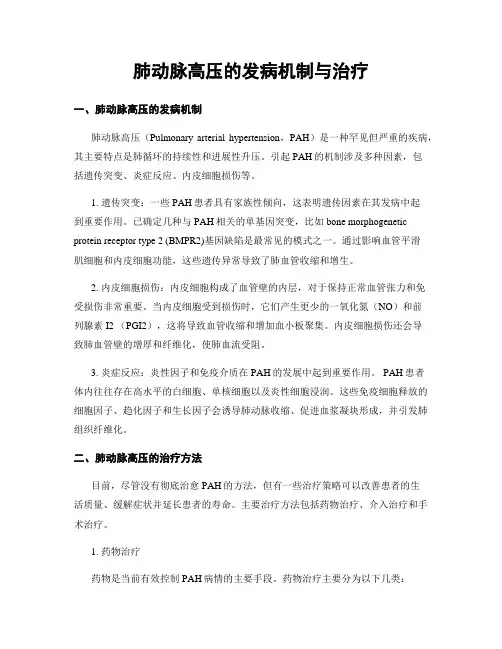 肺动脉高压的发病机制与治疗