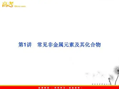 常见非金属元素及其化合物