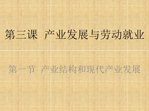 高一政治上册《产业发展与劳动就业》名师课件1 沪教版