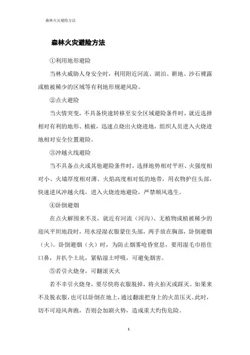 森林火灾避险方法
