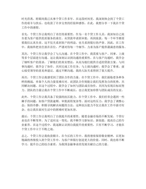 个贷工作感想