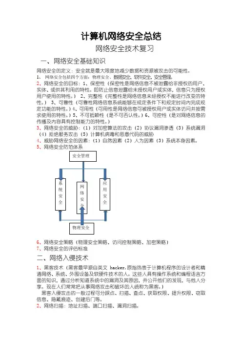 计算机网络安全总结复习