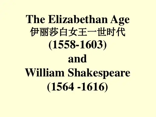 2 The Elizabethan Age
