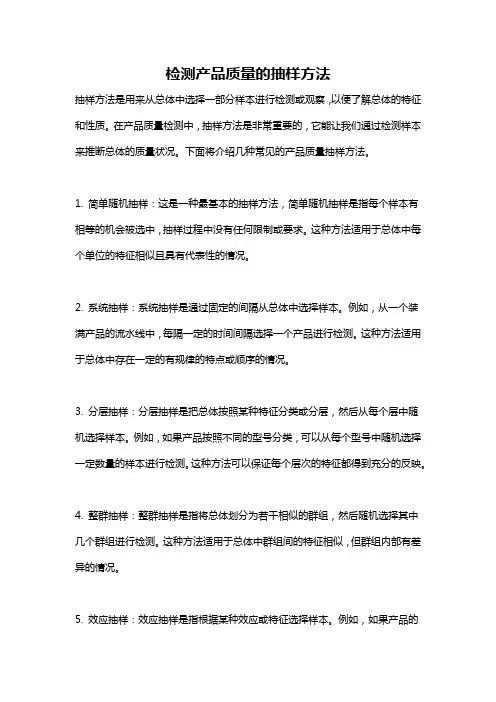 检测产品质量的抽样方法
