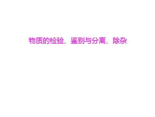 物质的检验、鉴别与分离、除杂