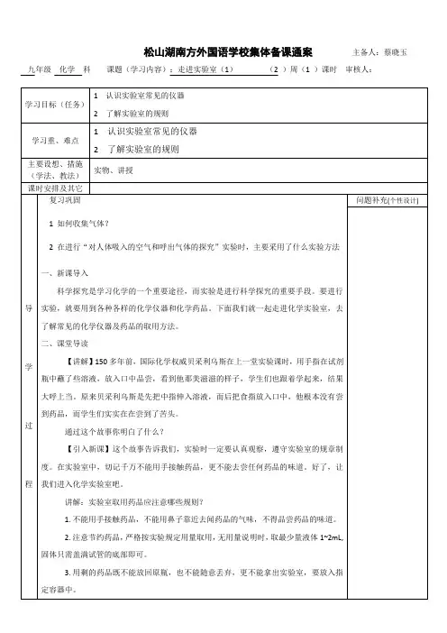走进化学实验室(1)